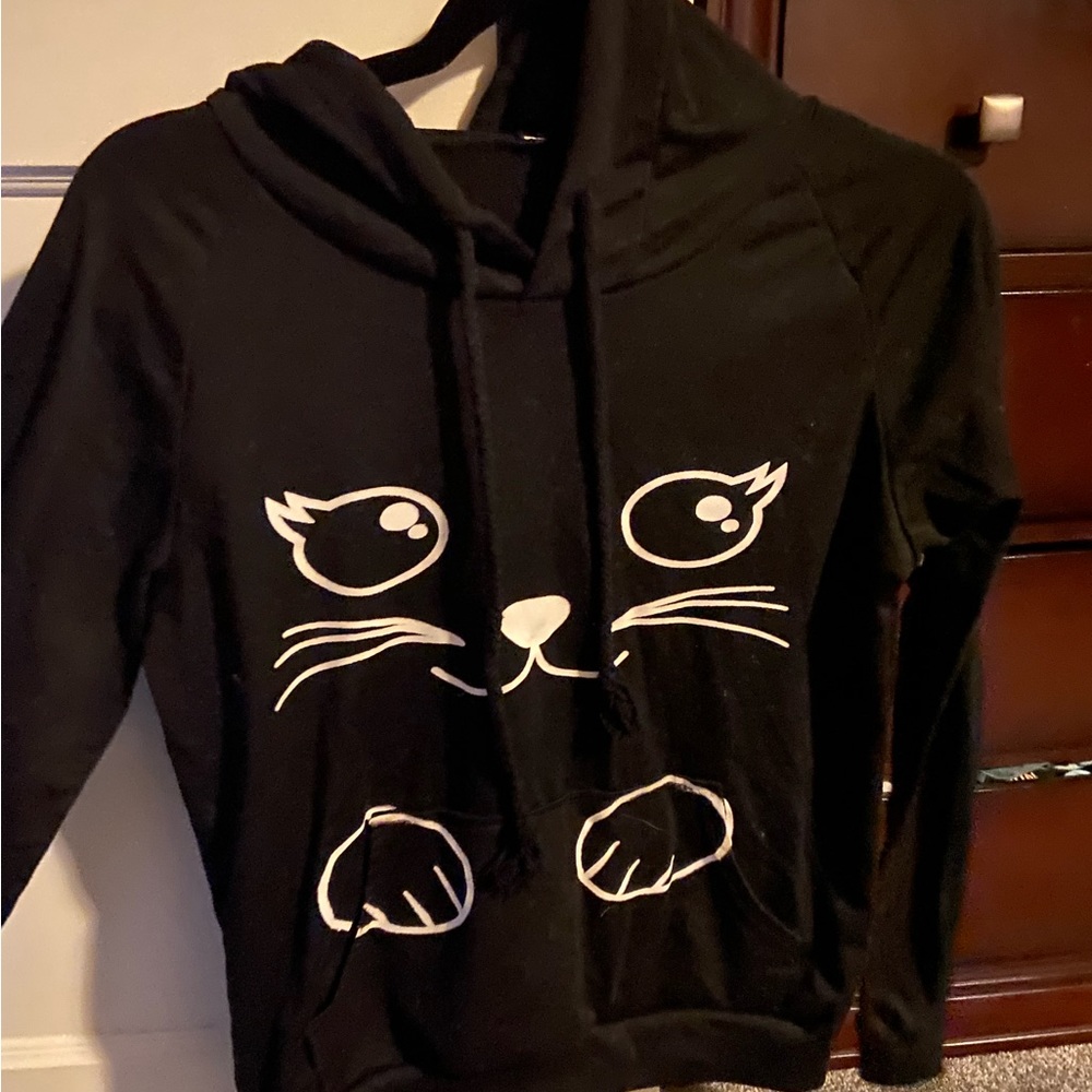 Black kitty hoodie! Size small